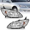 WEELMOTO Halogen Headlights Assembly for 2004-2005 Honda Civic 2/4Door