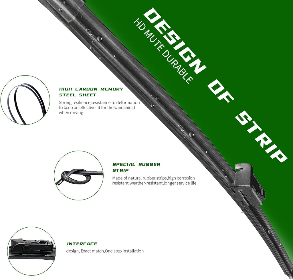 3 Factory Wiper Blade Replacement for Lexus NX200t 2015-2017 NX300 2018-2021 NX300h 2015-2021 Original Equipment