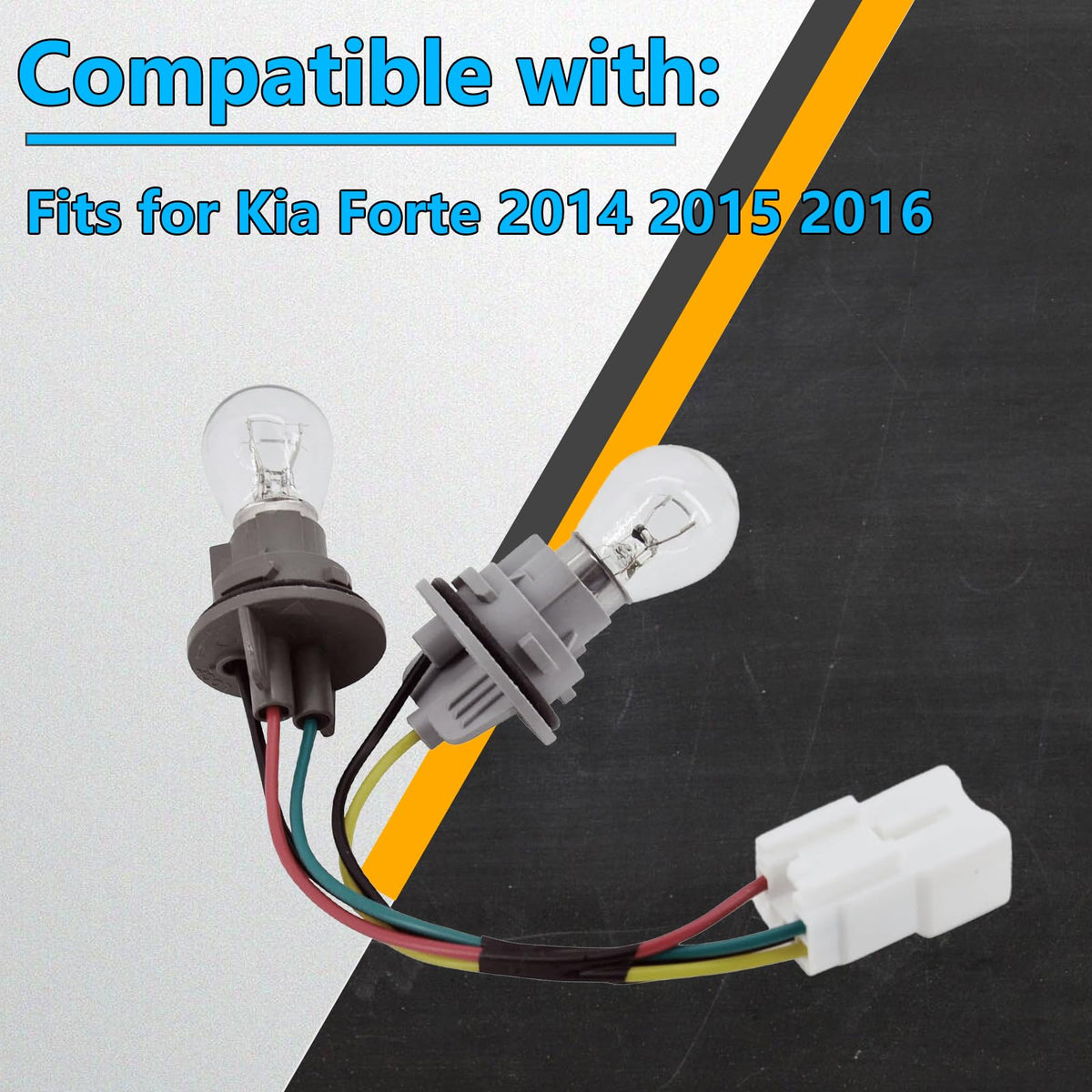 BSNOVT Tail light harness,Compatible with 2013 2014 2016 Kia Forte 4DR Non LED LH/RH Outer,Rear Combination Lamp Bulb Holder & Wiring 92470-A7000 92470A7000