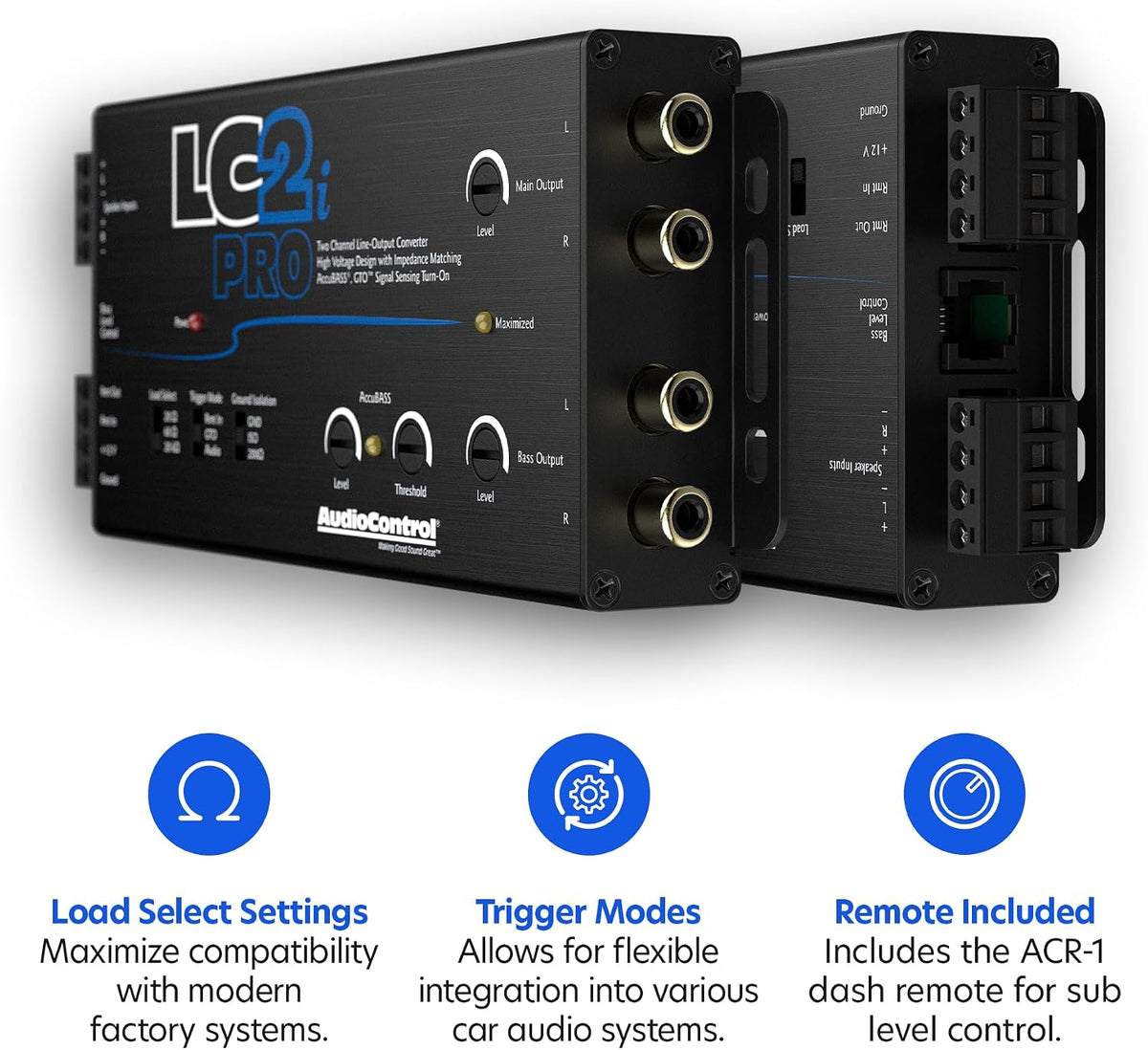 LC2i PRO 2-Channel Active Line Output Converter with AccuBASS for Adding Subwoofers, Amplifiers to Factory Car Audio