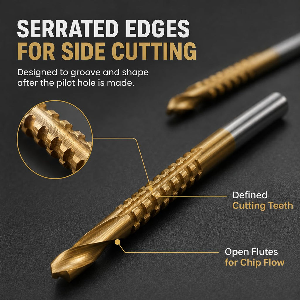 12PCS 3-8mm Titanium Coated Drill Bit Set, HSS Twist Side Cutting Drill Bit