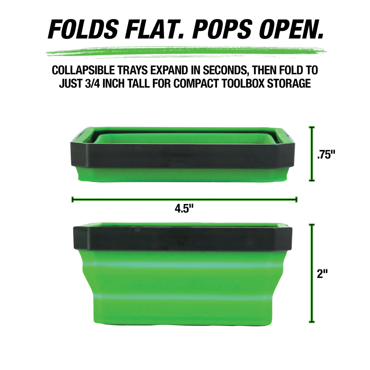 26052 4-Pc Collapsible Magnetic Tray Set 4-1/2" for Small Parts