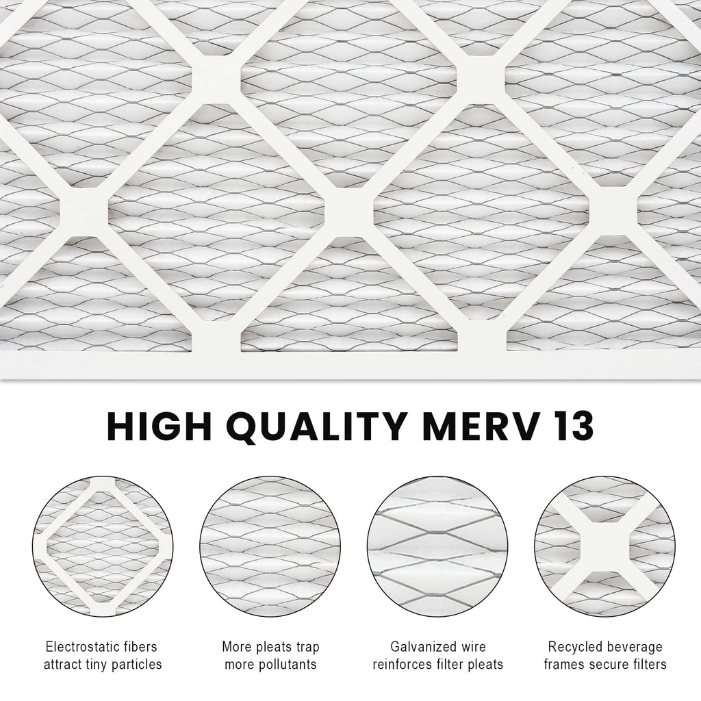 10x10x1 Air Filter MERV 13 (4-Pack), HVAC/Furnace AC Filter Replacement, Dust Defense–Comparable with MPR 1500-1900 &