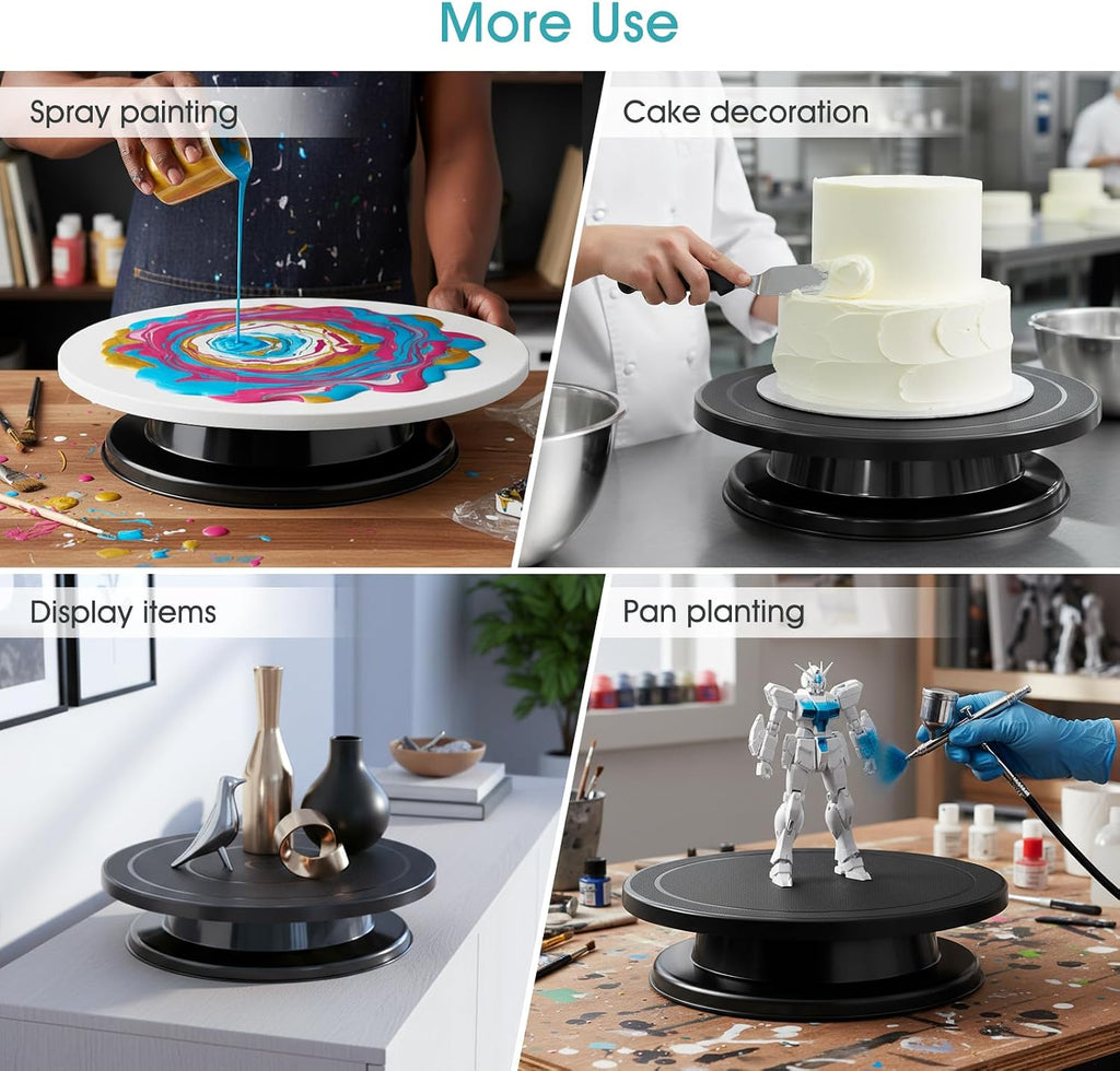 11 Inch Cake Stand, Rotating Cake Turntable for Decorating, Display & Baking, Smooth Revolving Spinner Stand