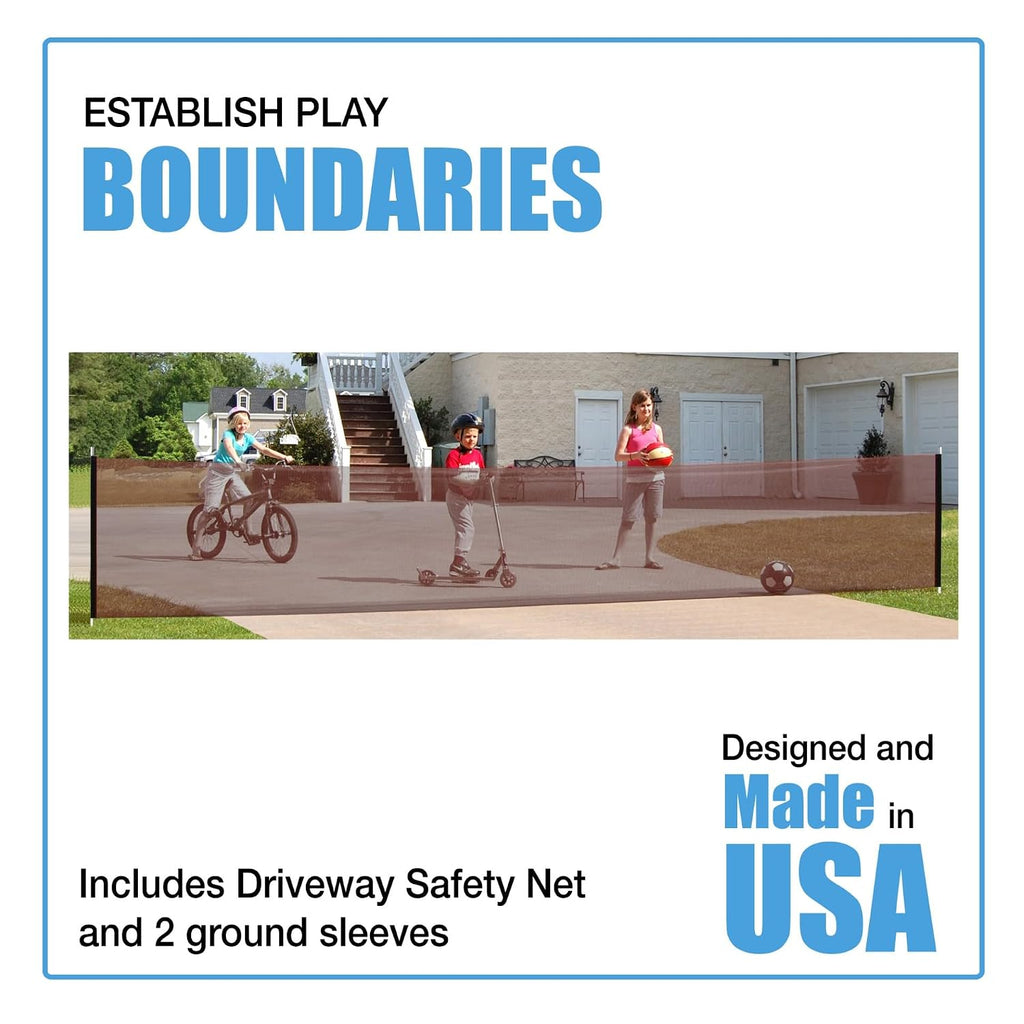 Driveway Safety Net | NON RETRACTABLE | Black | 30' | Outdoor Barrier; Playtime Safety; Yard Safety