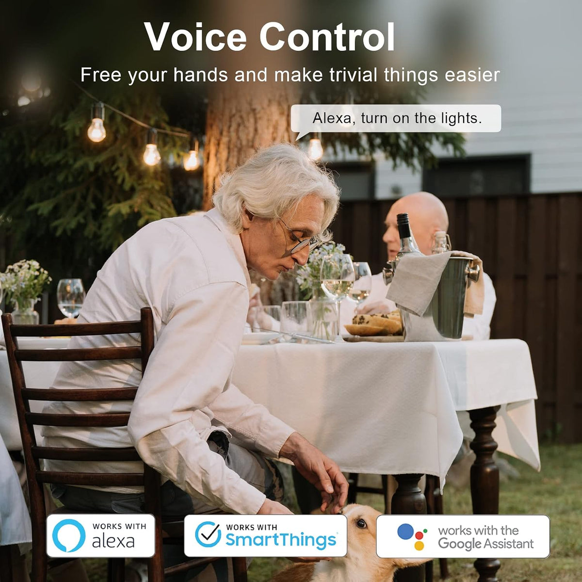 WiFi Outdoor Smart Plug, Smart Plugs that Work with Google Home for Voice Control, Wireless Remote APP Control Smart