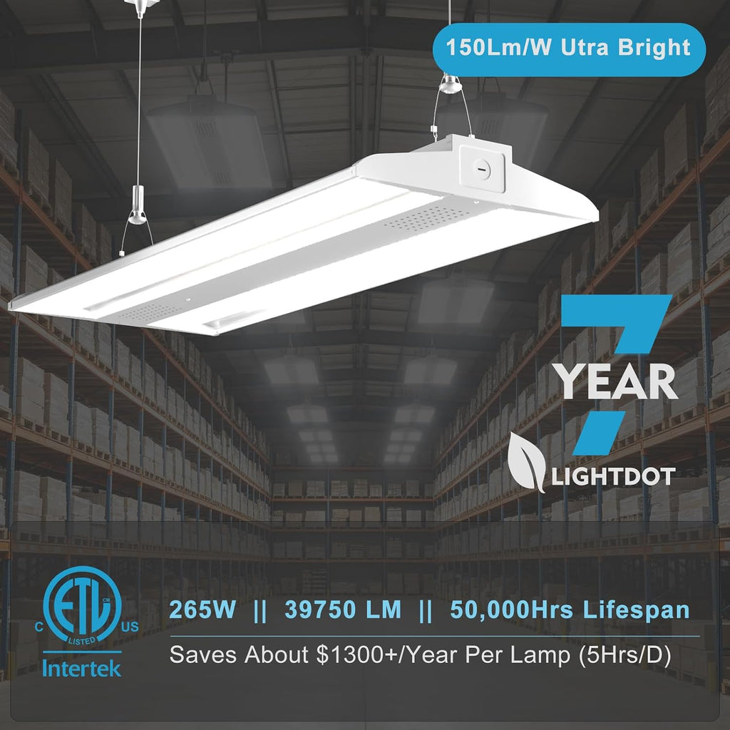 Lightdot 4 Pack 4FT 265W LED High Bay Light 39750LM High Bay Shop Light