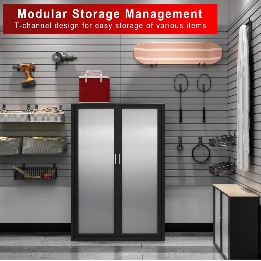 Slatwall Panels, 4 x 8 ft Garage Wall Organizer Storage Systems