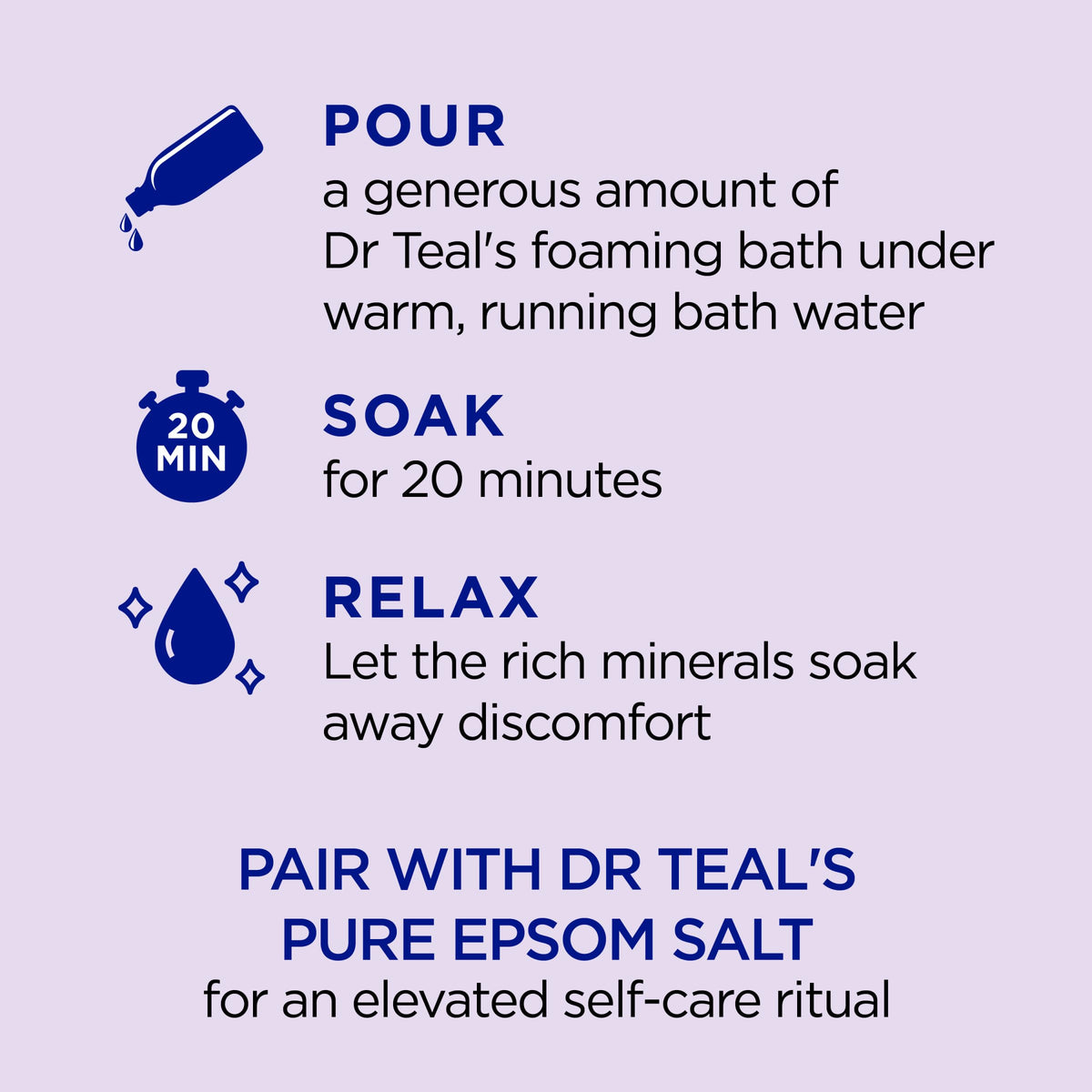 Foaming Bath with Pure Epsom Salt, Soothe & Sleep with Lavender, 62.5 fl oz