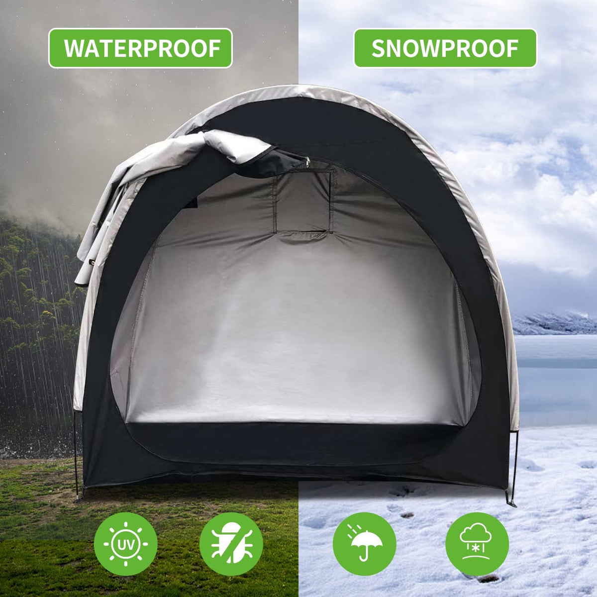 Bike Storage Tent Shed, Outdoor Portable Cover for Bike, Lawn Mower & Garden Tools Bike Shelter, Heavy Duty
