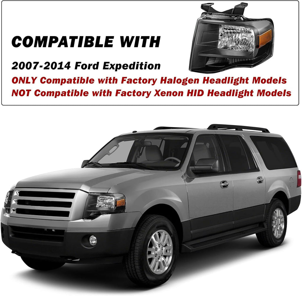 SOCKIR Headlight for 2007-2014 Ford Expedition Not Hybrid