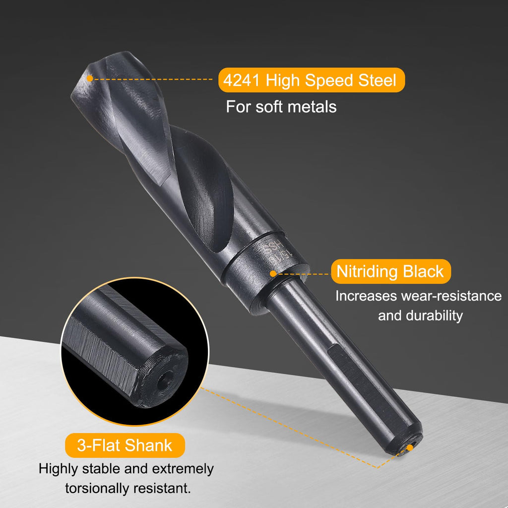 HARFINGTON 15/16" Drill Bit 1/2" Reduced Shank 3-Flat 4241 HSS 118°