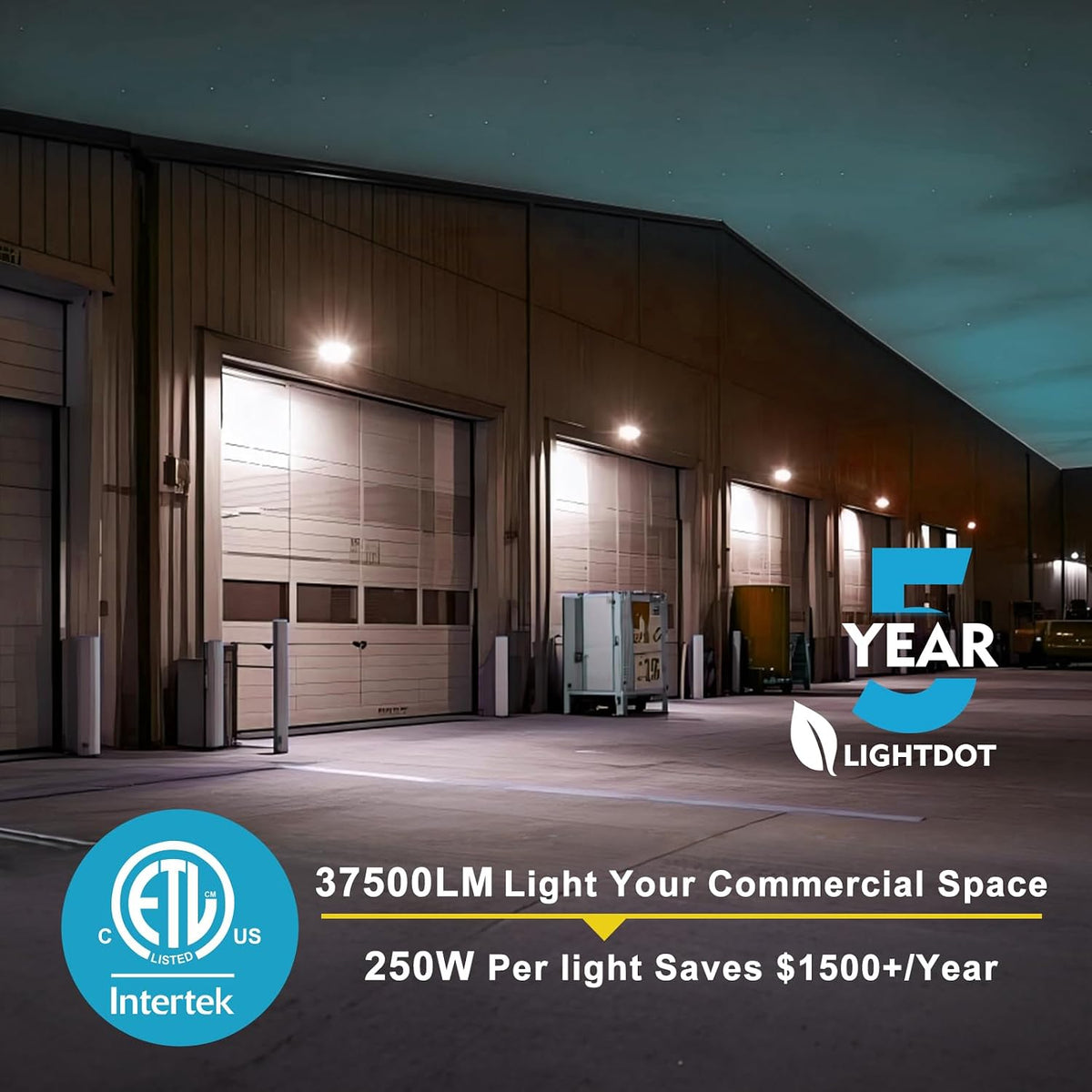 Lightdot Wall Pack LED Exterior Light, 6 Pack 250W Outside Lighting