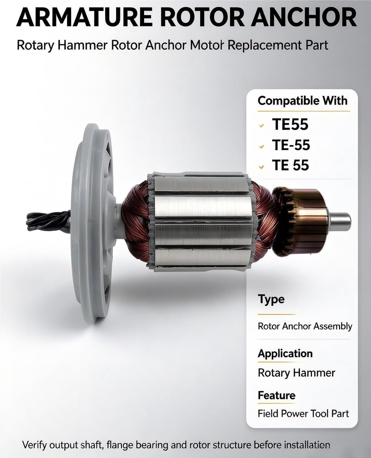 Armature Rotor Anchor Motor Compatible With Hilti TE55 Parts