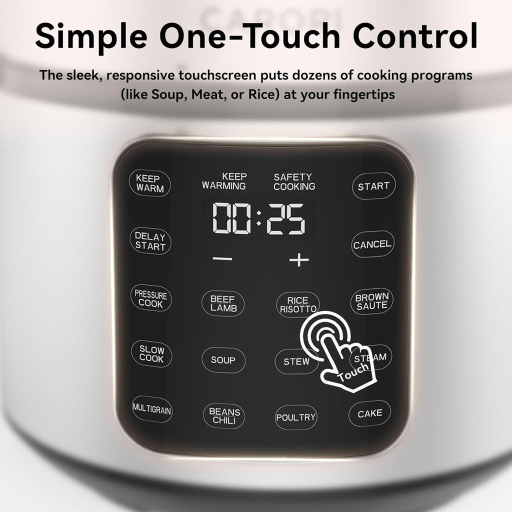 8 Qt Electric Pressure Cooker, 9-in-1 Multi-Cooker 1000W with IMD Touchscreen, Non-Stick Inner Pot, For