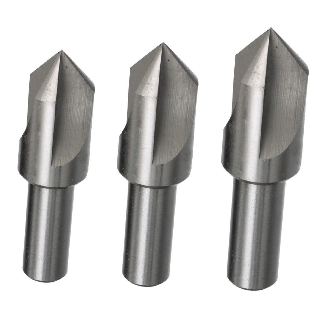 Drill America 3 Piece 3-Flute Countersink Set, Sizes: 1/4, 3/8 and 1/2, 82 Degrees