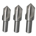 Drill America 3 Piece 3-Flute Countersink Set, Sizes: 1/4, 3/8 and 1/2, 82 Degrees