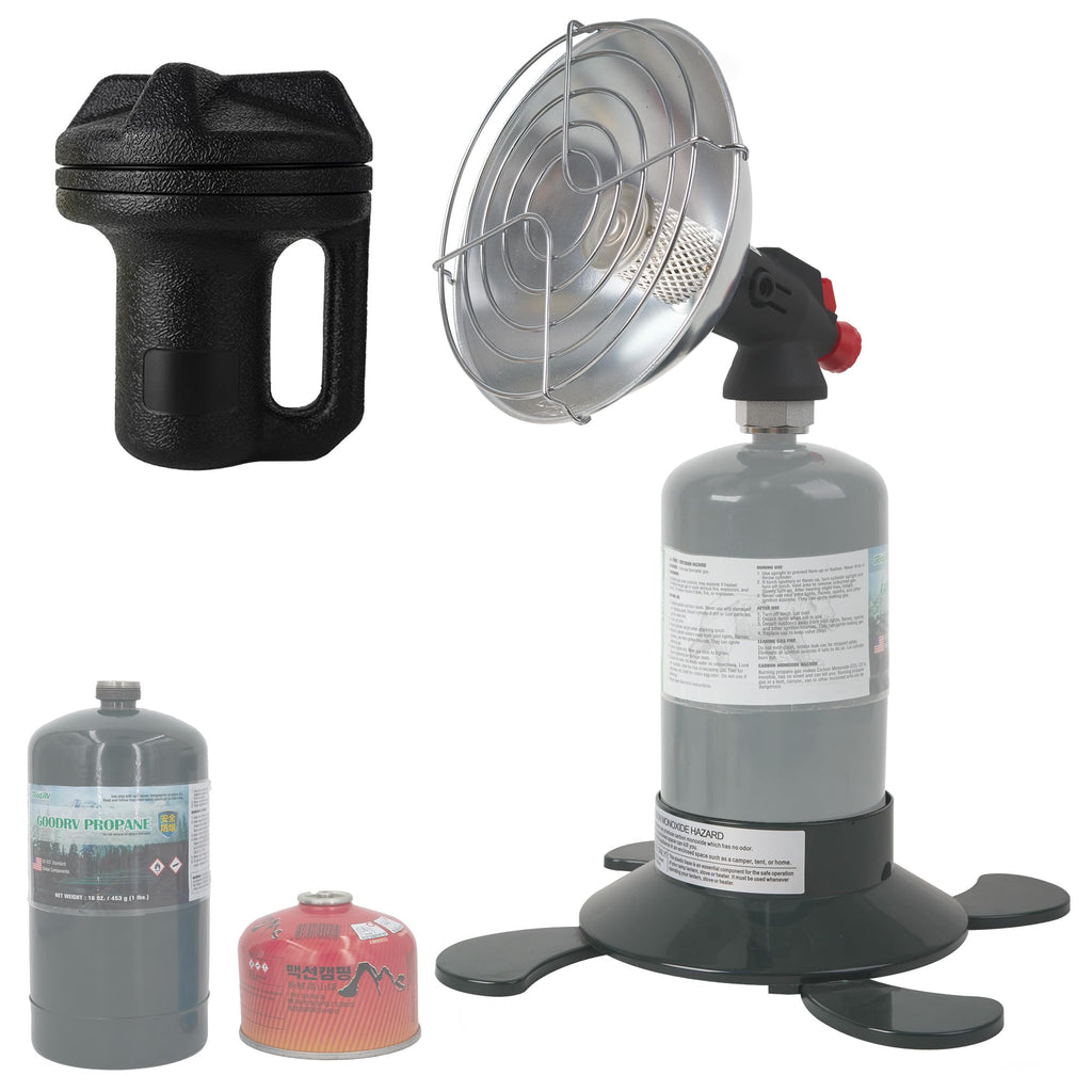 Portable Propane Heater For Outdoor, Fishing, Camping Either 1lb Propane Cylinder or ISO-Butane Adapted (PH001PRO)