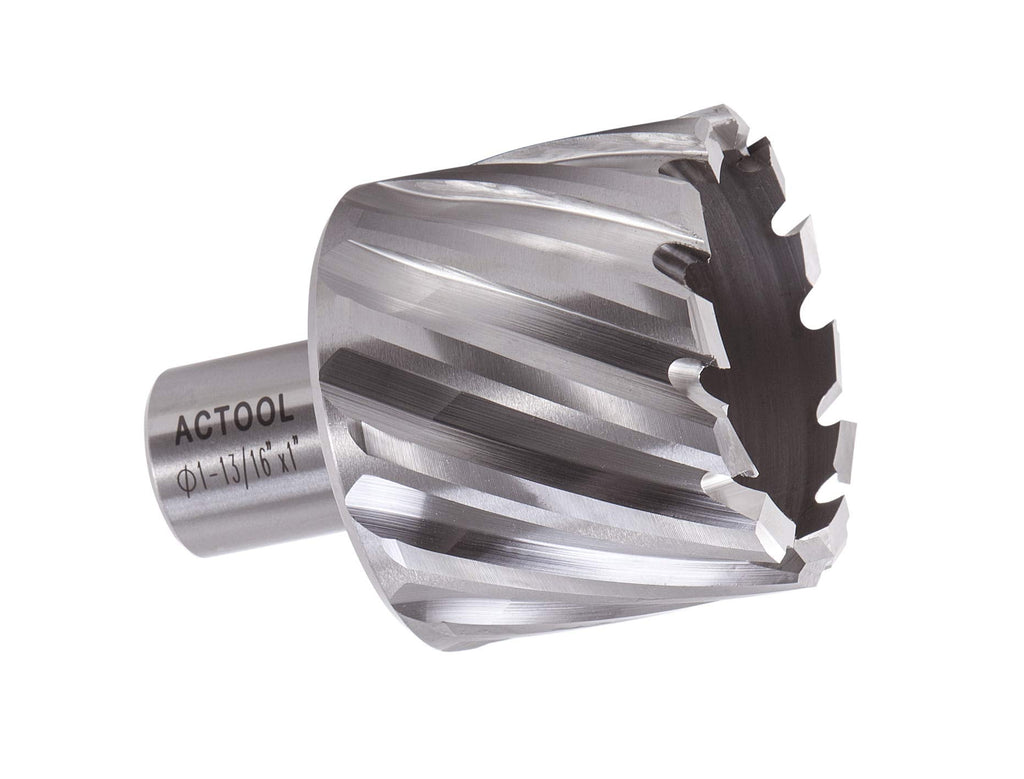ACTOOL 1-13/16" Diameter × 1" Depth of Cut HSS ANNULAR Cutter with 3/4'' Weldon Shank