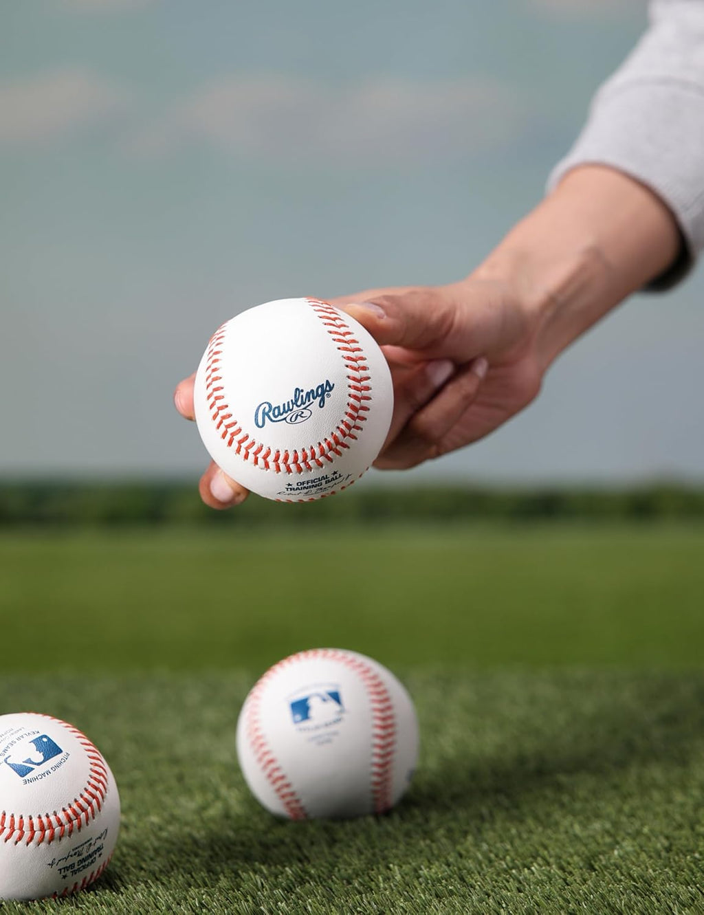 FLAT SEAM Pitching Machine Training Baseballs | ROPM | Leather Cover | Durable Kevlar Seam | 12 Count