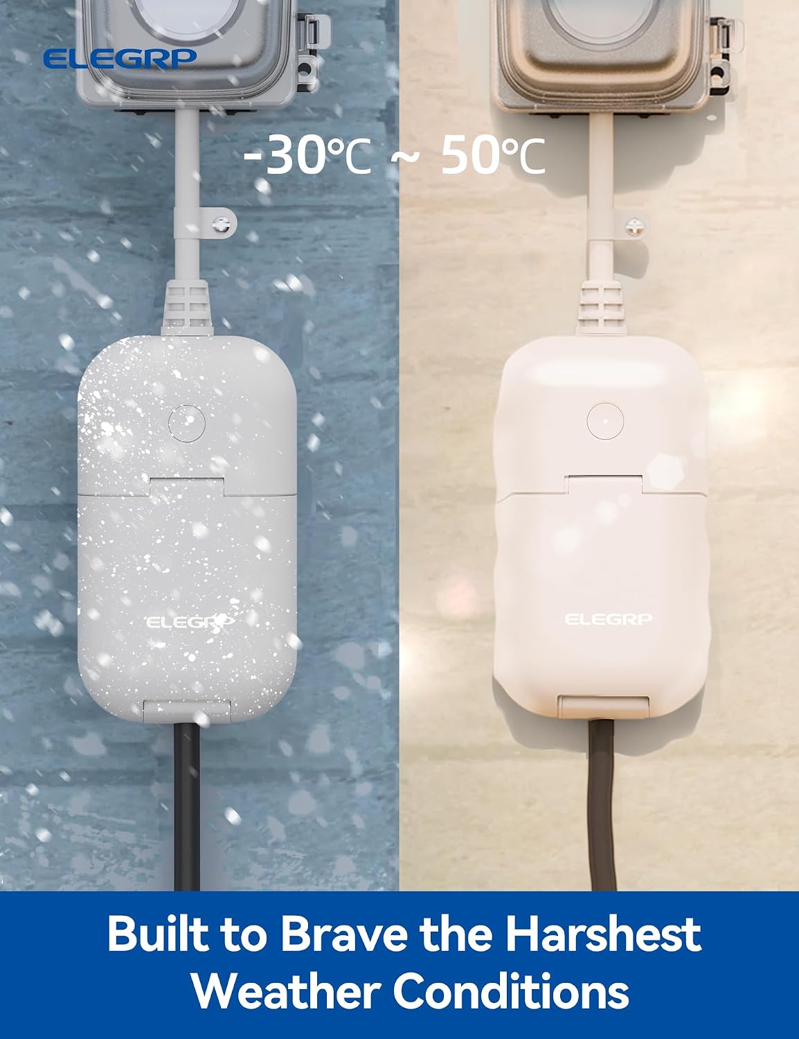 PQR10 Outdoor Smart Plug Waterproof IP66, WiFi Plug Compatible with Alexa & Google Assistant, Smart Outdoor Outlet