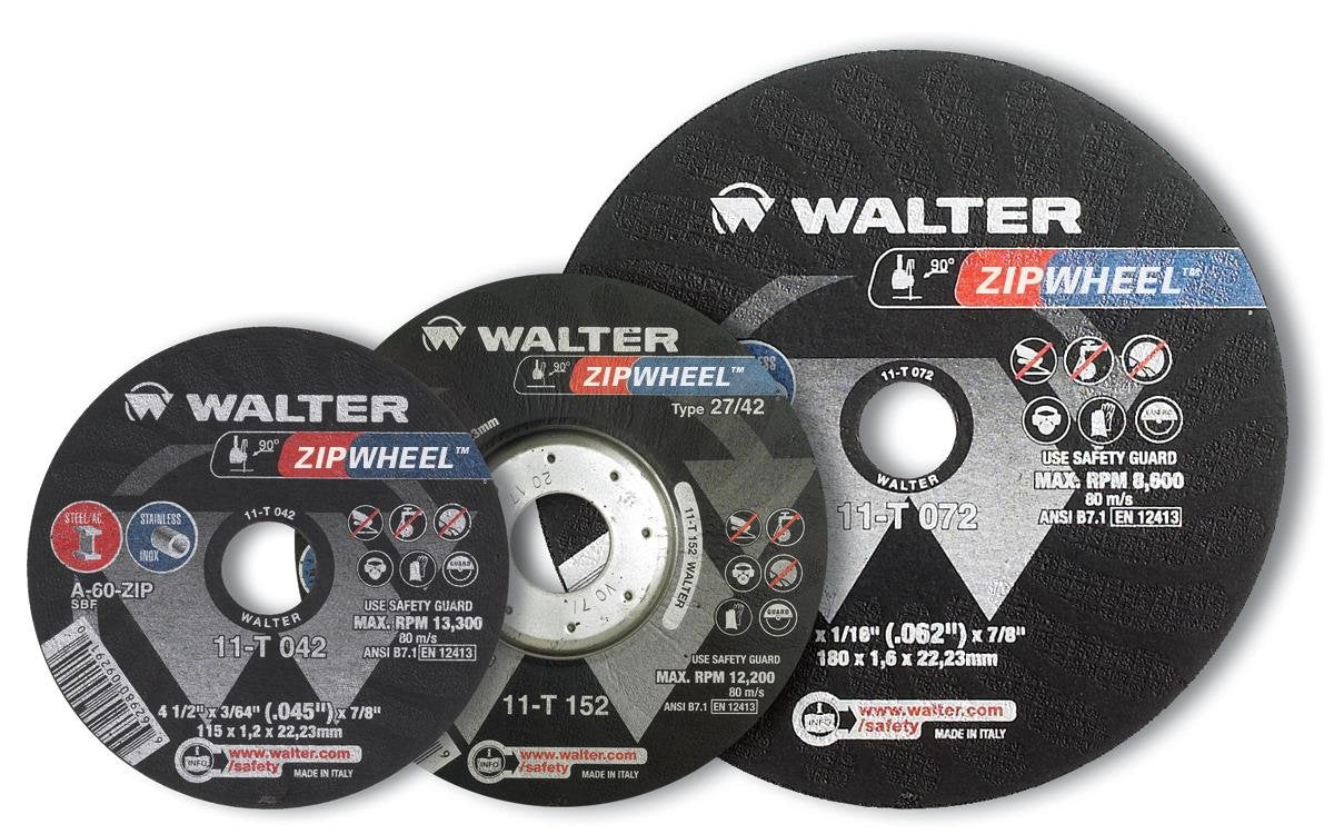 Walter Zip Wheel Cut-Off Wheel, 6" X 3/16" X 7/8'' T1, Pack of 25 (11T062)