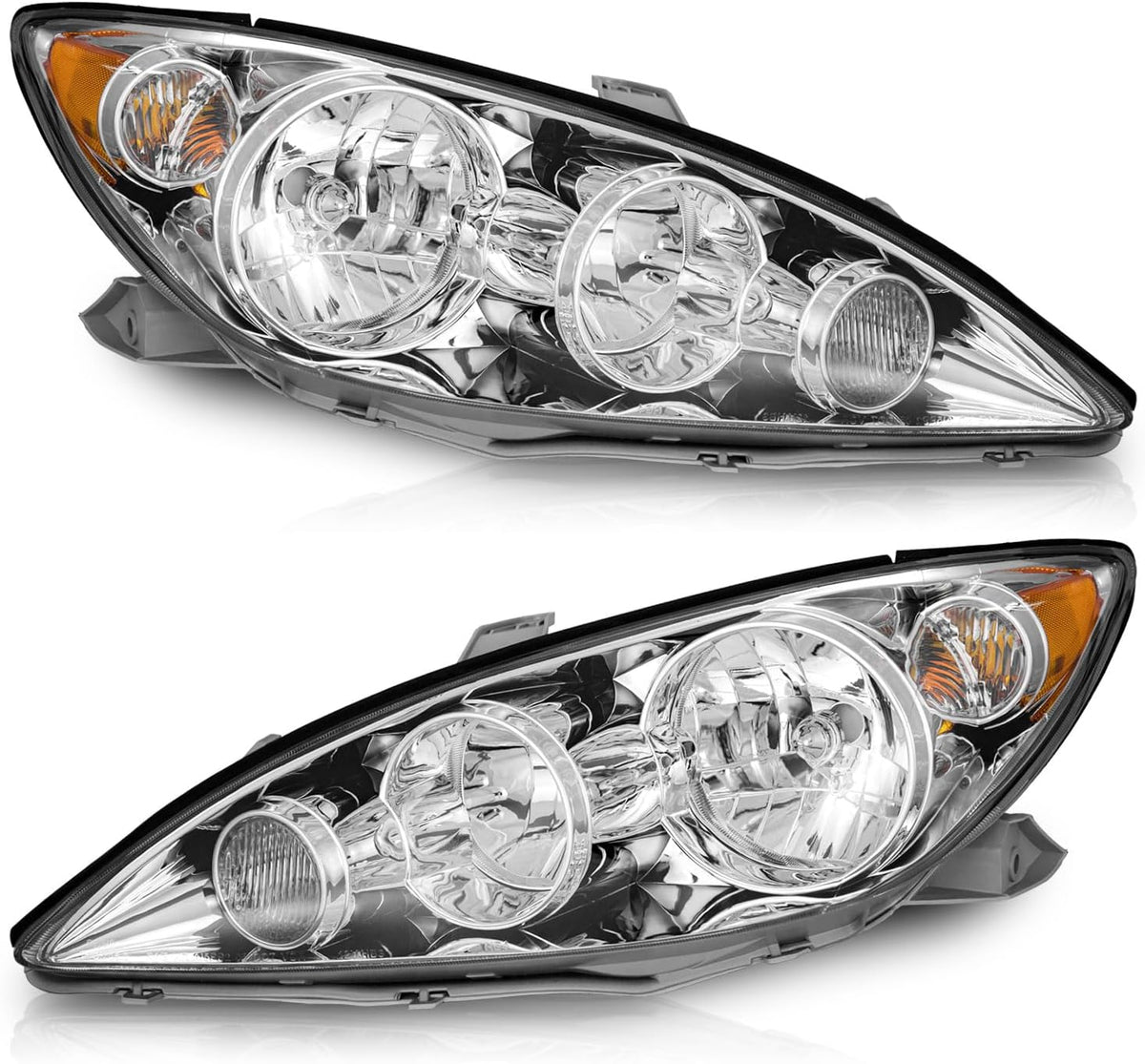 WEELMOTO Headlights Assembly for 2005-2006 Toyota Camry Halogen