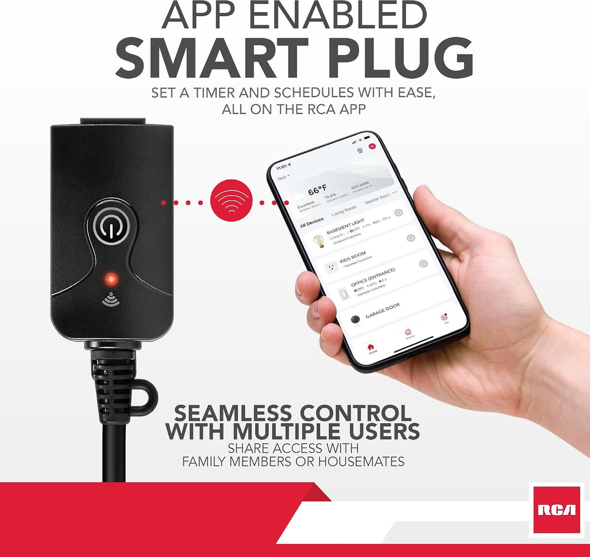 Weatherproof Outdoor Smart Plug w/Outlet Cover, Accessory for Garden & Patio Lights, Lamp, Holiday Decorations