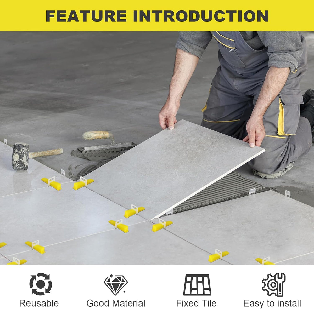 400PCS Tile Leveling System Tile Wedges for 1/8", 1/16", 1/32" Spacers