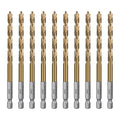 SALI Cobalt Drill Bit Set,10 Pack 15/64 Inch High Speed Steel Hex Shank Jobber Drill Bits, for Hardwood, Aluminum,Metal,Copper,Alloyed Steel