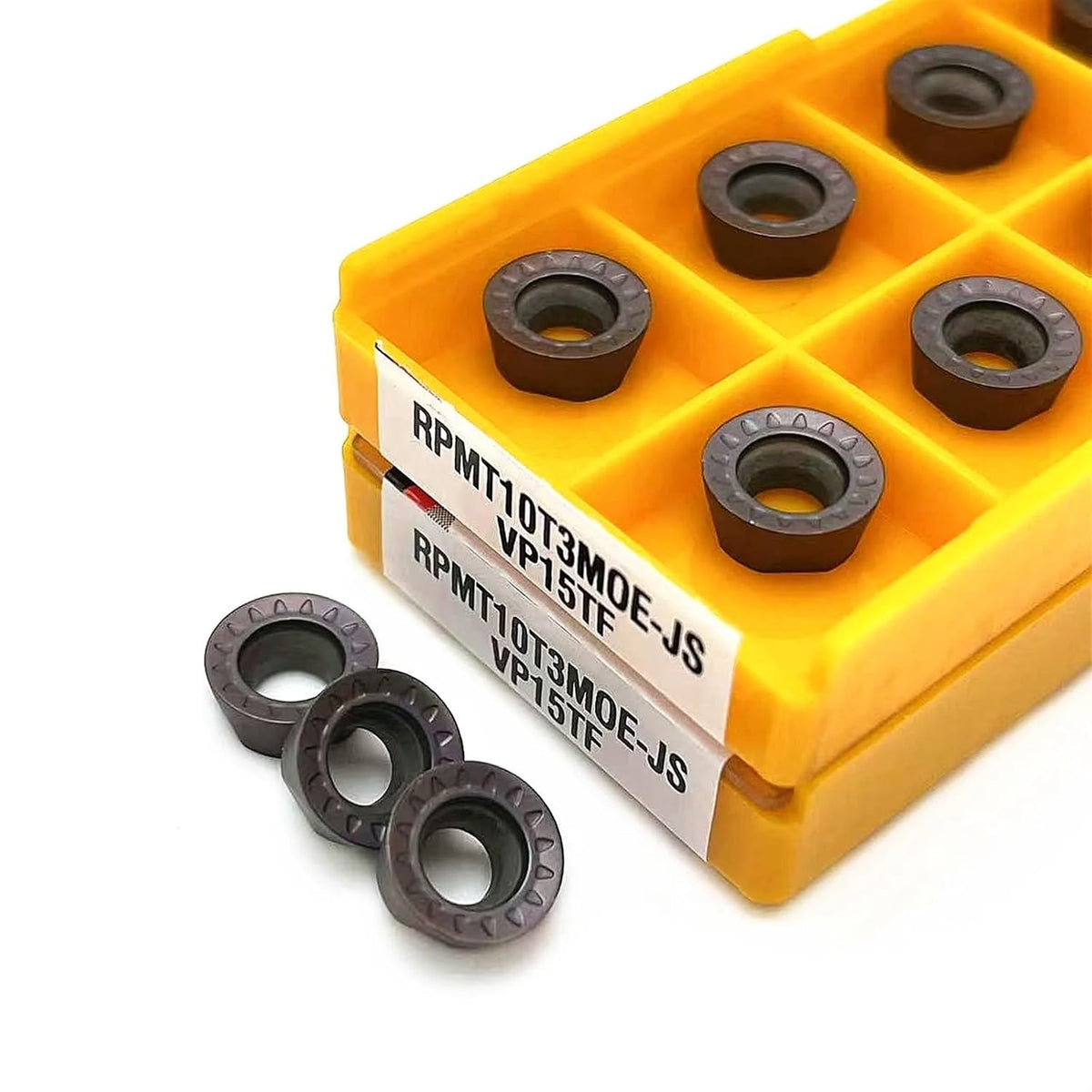 RPMT10T3 VP15TF RPMW1003 VP15TF CNC Carbide Insert Cutter External Turning Carbide Insert CNC Machine Turning Tools Pack of 10 (Size : 10PCS(1BOX), Color : RPMT10T3 VP15TF)