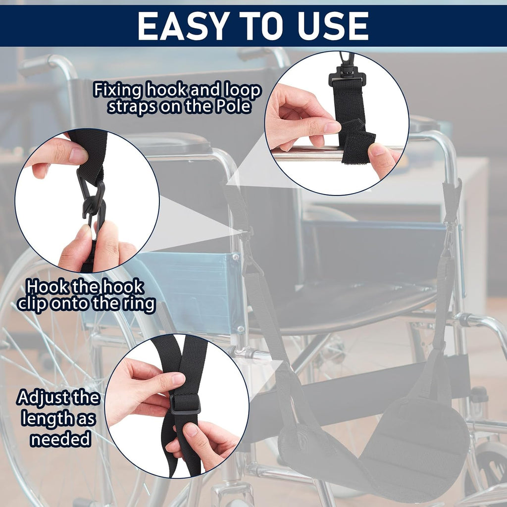 2 Pcs Wheelchair Leg Rest Footrest Hammock Adjustable Footrest Hanging Foot Sling Wheelchair Accessories for Foot Rest Replacement