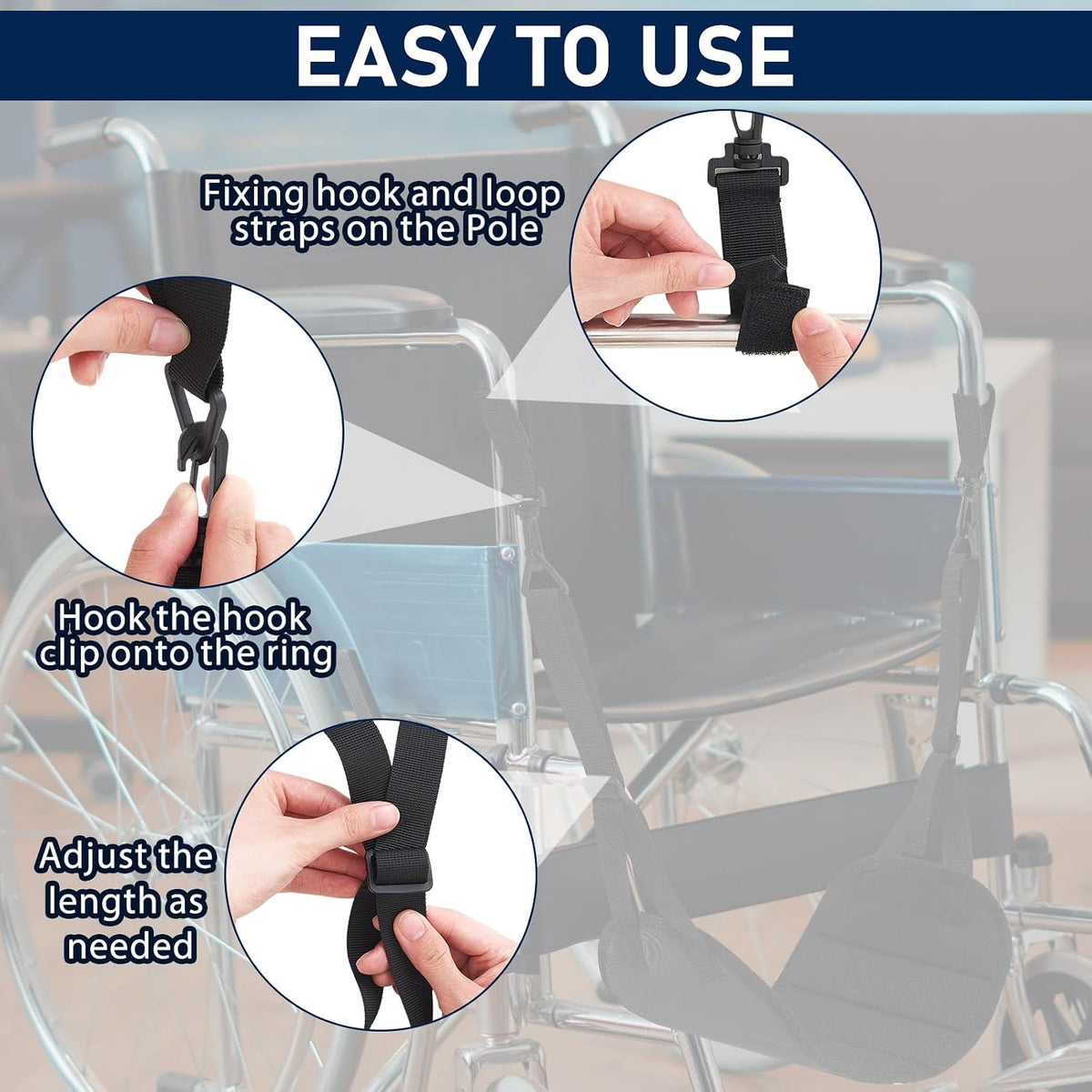 2 Pcs Wheelchair Leg Rest Footrest Hammock Adjustable Footrest Hanging Foot Sling Wheelchair Accessories for Foot Rest Replacement