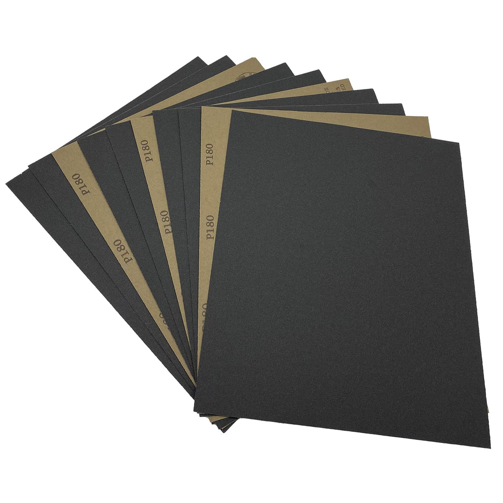 180 Grit Wet Dry Sandpaper, 10PCS 9x11 Inch Silicon Carbide Sanding Sheets