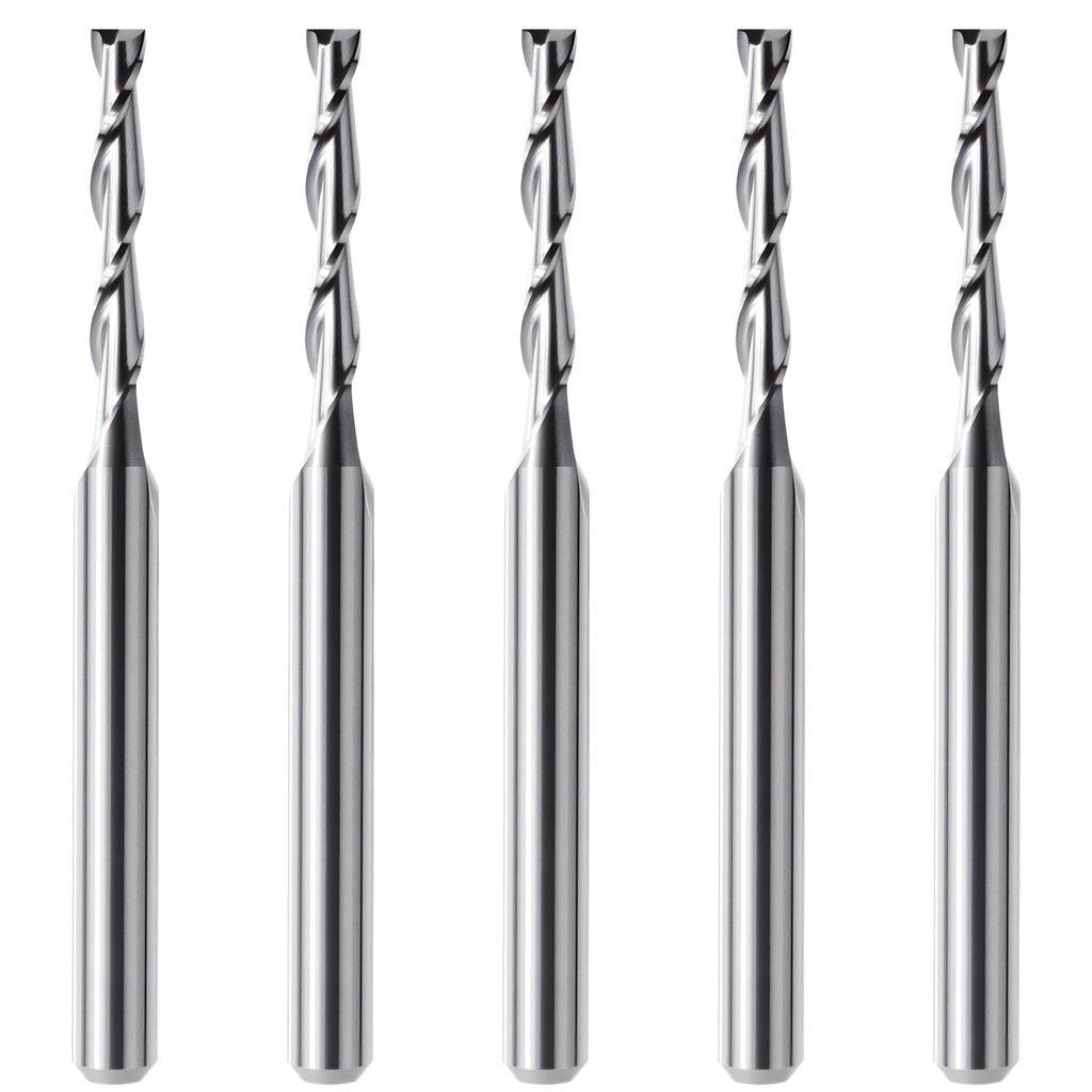 Skweawert 5 Pcs 3mm x 12mm Solid Carbide End Mill 1-1/2 Inch 2 Flute