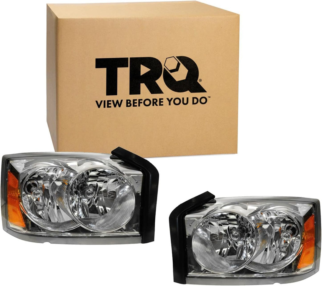 TRQ 2 Piece Headlight Assembly Set Driver & Passenger Side