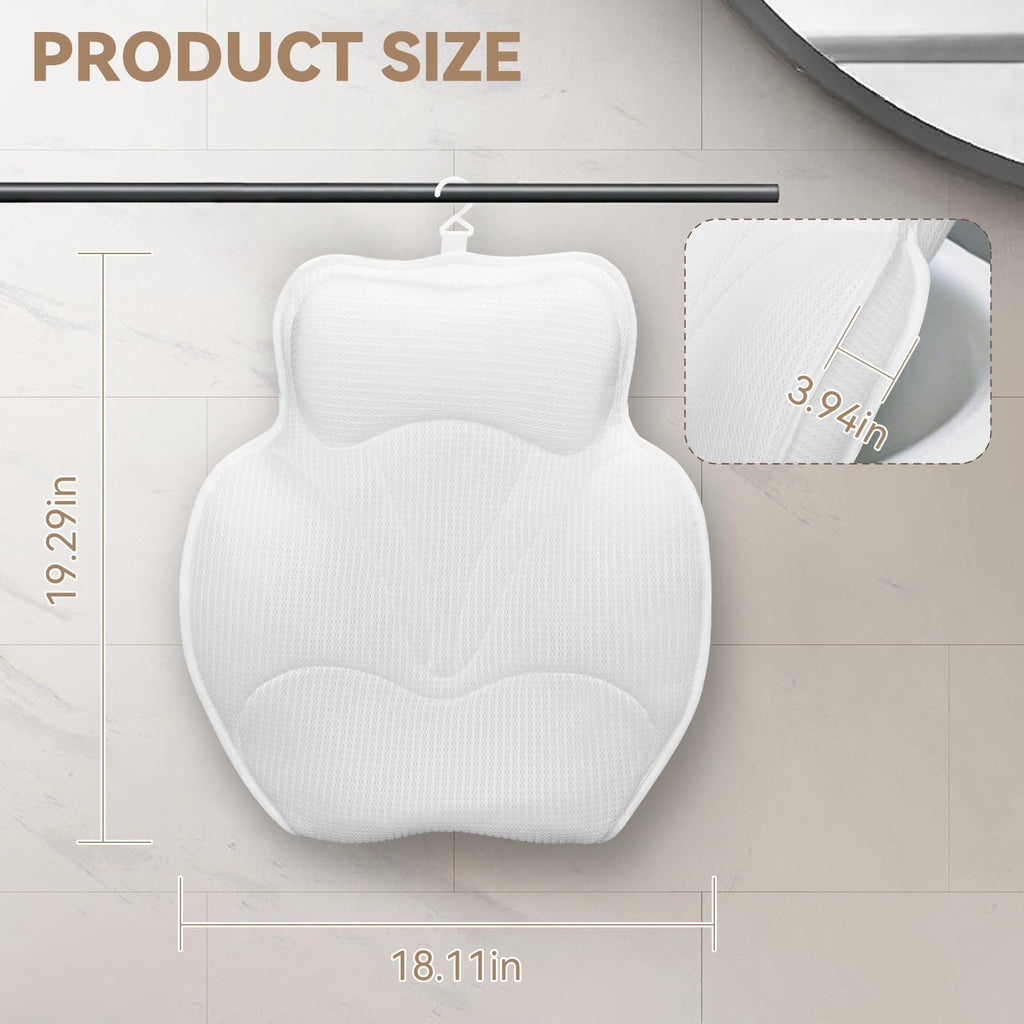 Bath Pillows for Tub - Luxury Bathtub Pillow Neck, Head, Back Support