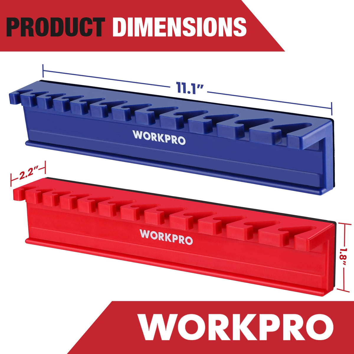 2-Piece Magnetic Wrench Organizer, 24 Slots Wrench Holder