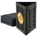 Leather Table Tent Triangle Menu Holders 4" x 6", 12 Pack 3-Side