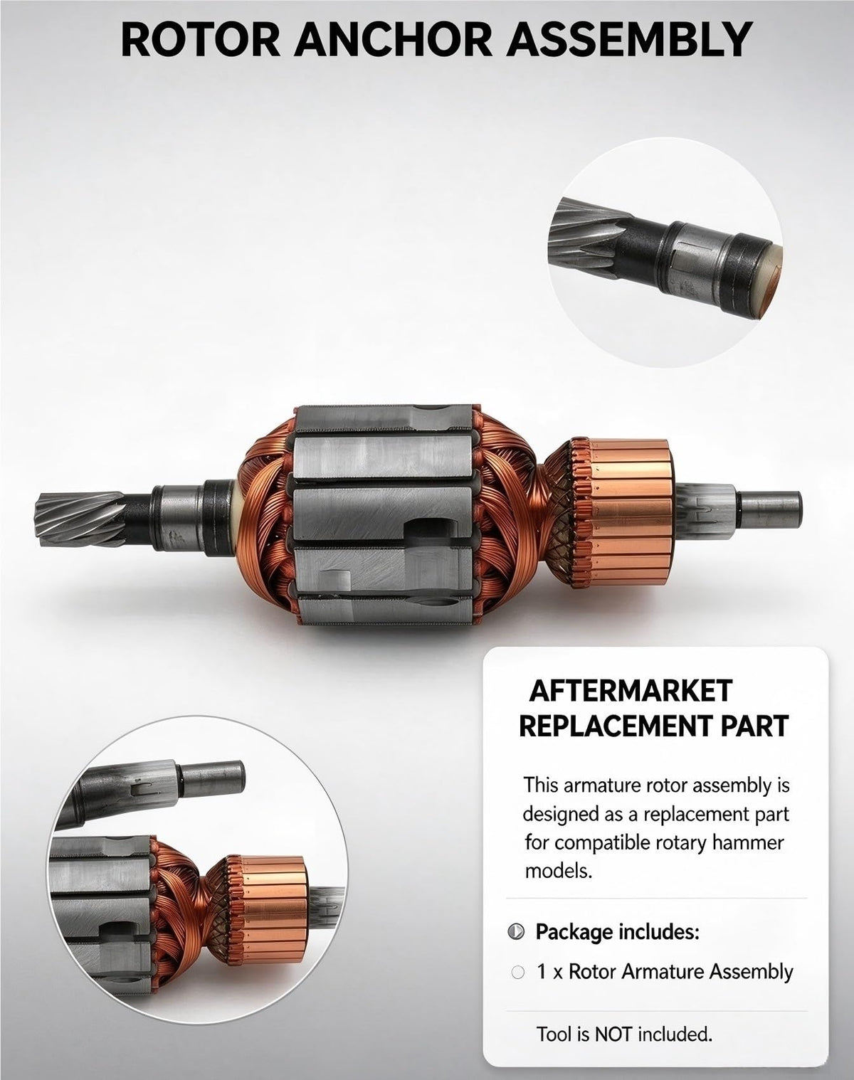 Armature Rotor Anchor Motor Compatible with Hilti TE-72