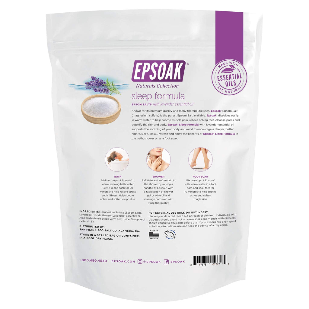 Epsom Salt 2 lb. USP Magnesium Sulfate with Lavender Scent Resealable Epsom Salt Bag, Made in The USA, Cruelty-Free