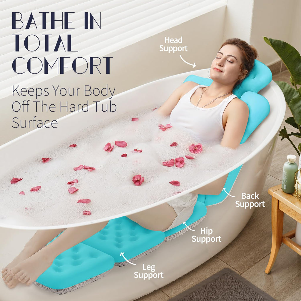 Full Body Bath Pillow for Bathtub, Thick Bathtub Cushion, Luxury Tub Pillow for Bath for Headrest Neck and Back