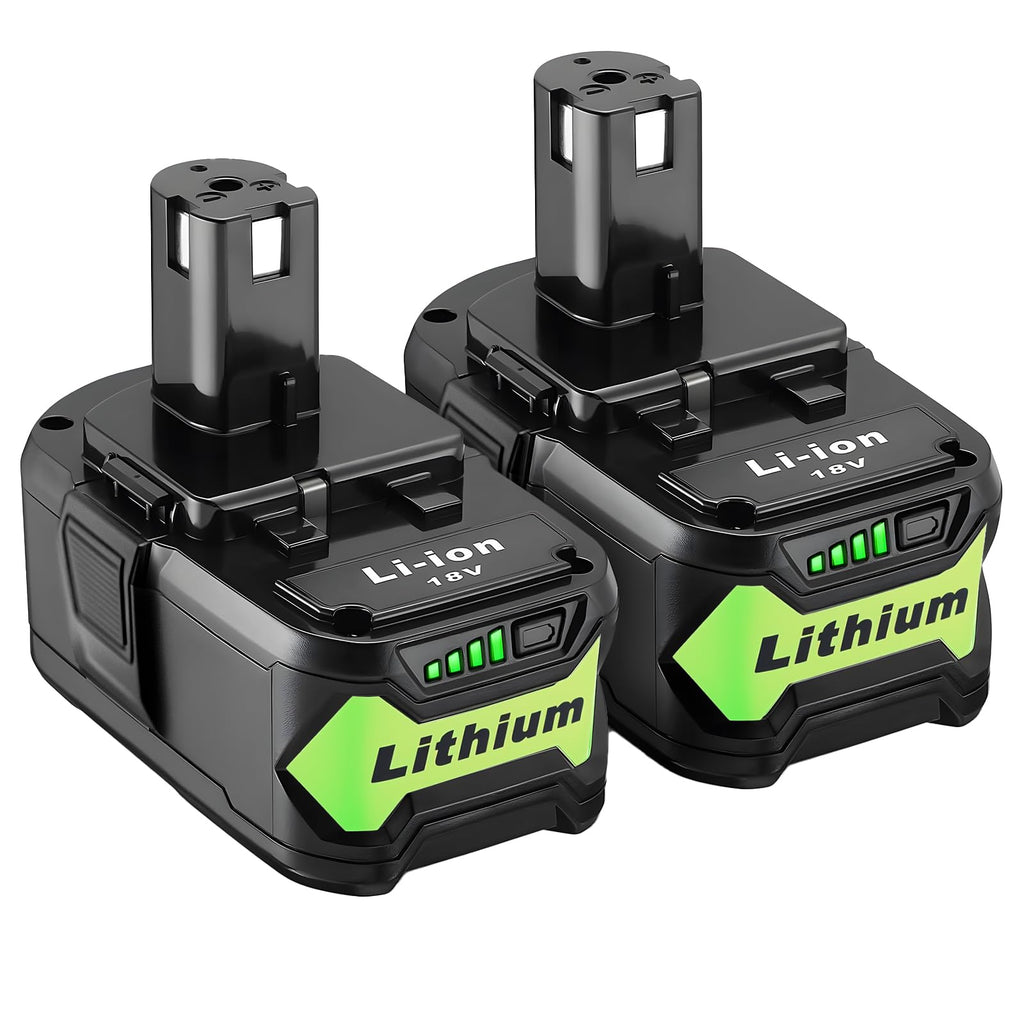 2 Packs 6.0Ah 18V Battery Replacement for Ryobi 18V Lithium-Ion Battery, Compatible with Ryobi 18 Volt Batteries