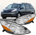 Headlights Assembly For 2006-2010 Toyota Sienna Chrome Housing Left+Right