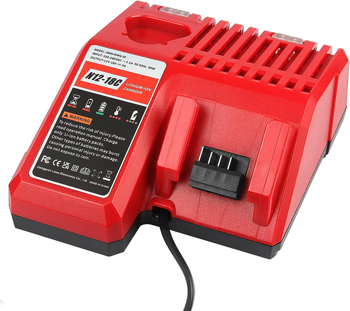 Replacement Charger for Mil-Waukee M-12 & for M-18 Multi-Volatge Rapid Charger for 48-59-1812 MK 12 Volt and 18 Volt XC Battery 48-11-2420 48-11-1815 48-11-1840 48-11-1841 48-11-1850