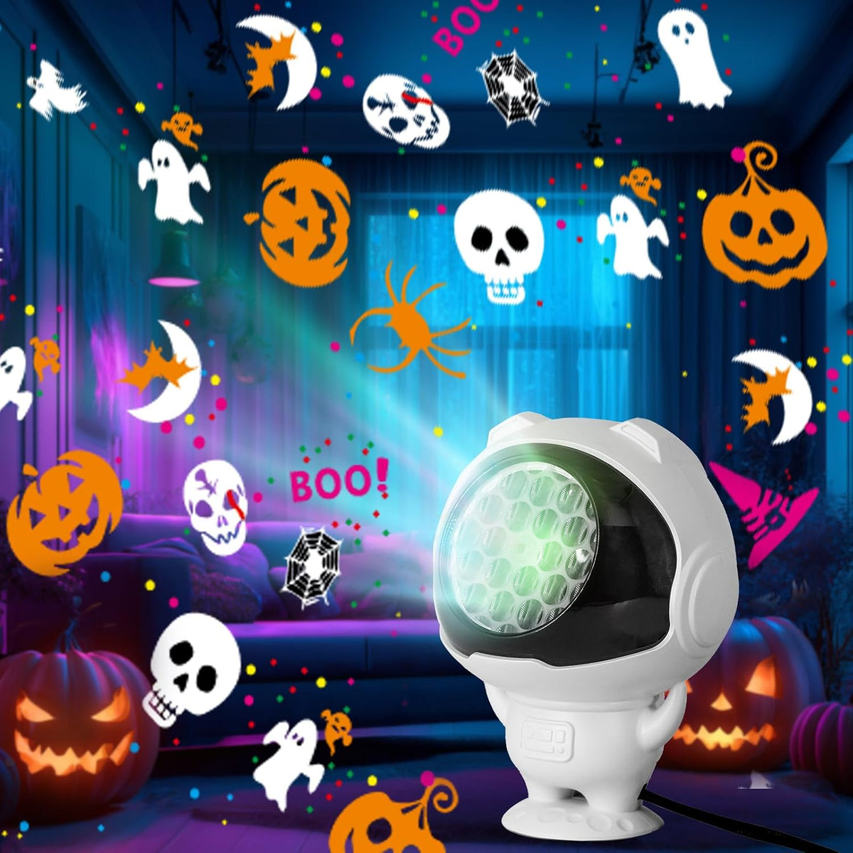 Halloween Projector Lights Outdoor/Indoor, Led Lights Projector for Halloween Decorations, Holiday Projector for