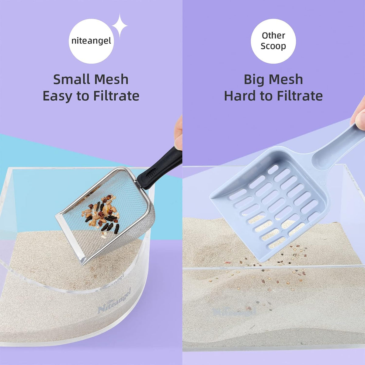 Hamster Sand Bath Scoop: Can Removes Clump Waste Keeps Clean Sand