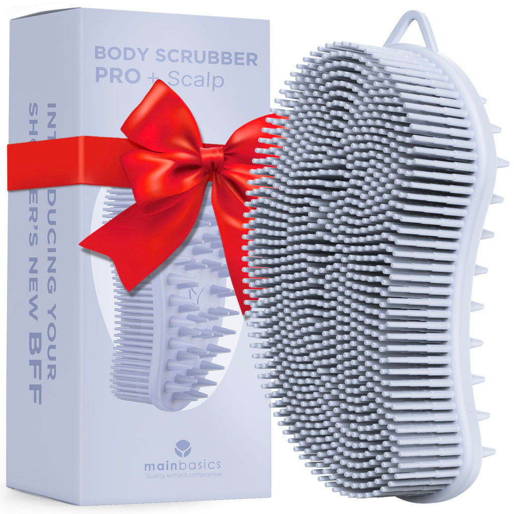 Silicone Body Scrubber Dual-Sided, Frosted Sky, Scalp