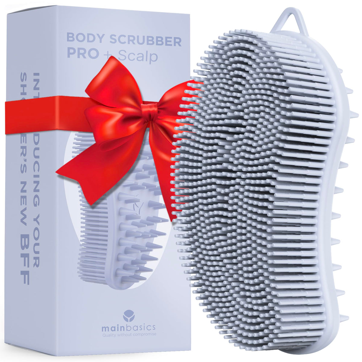 Silicone Body Scrubber Dual-Sided, Frosted Sky, Scalp