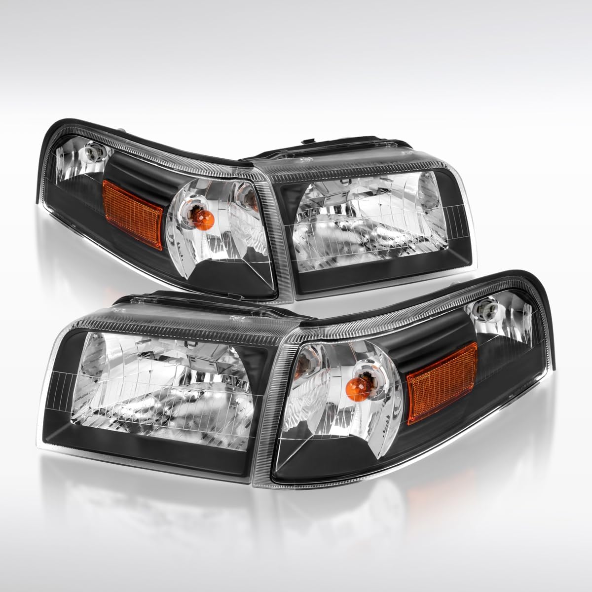Autozensation Headlights For 2006-2011 Mercury Grand Marquis Black